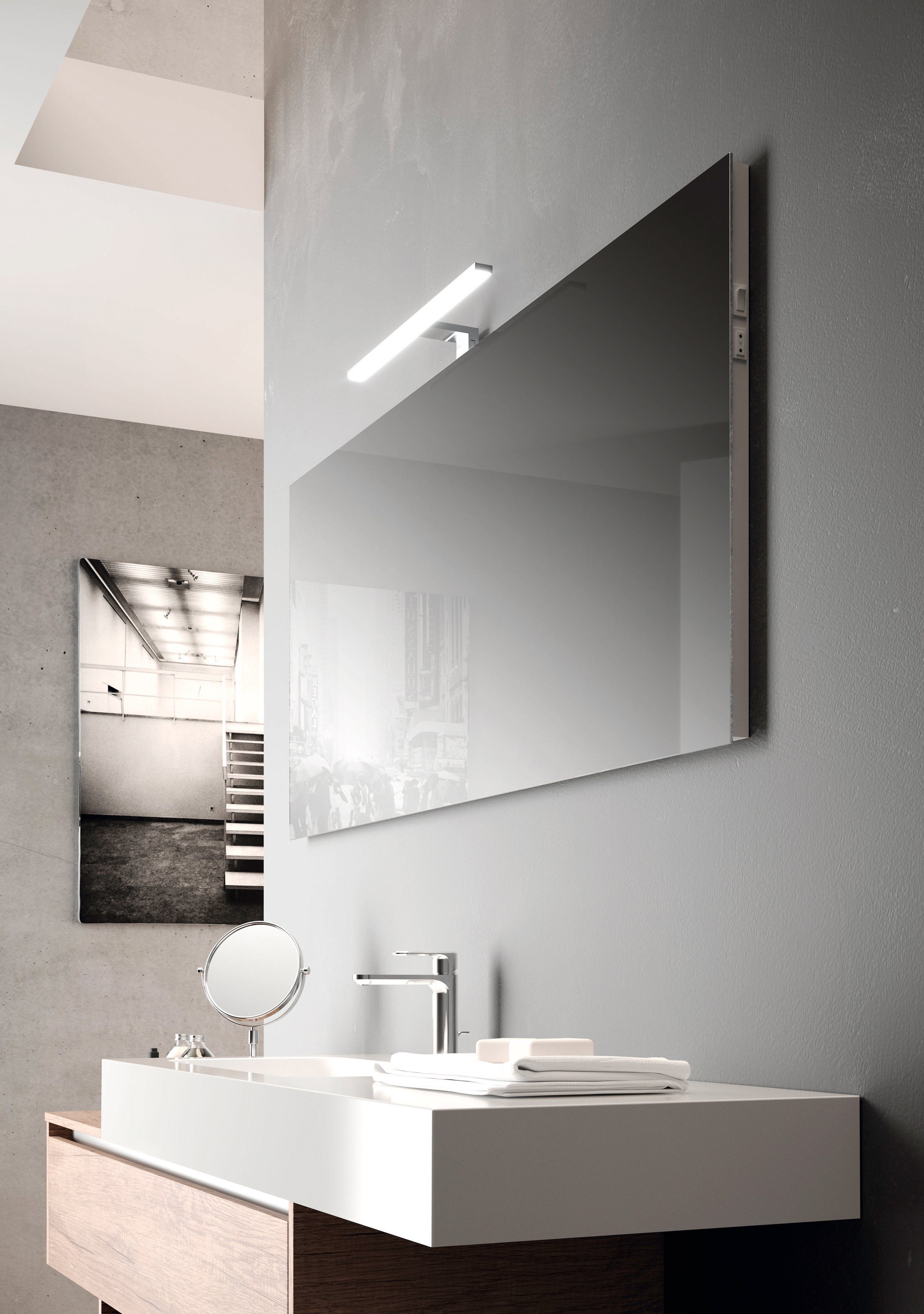 ADOB Aufbauleuchte Spiegelleuchte, LED fest Tageslichtweiß, integriert, 28 cm