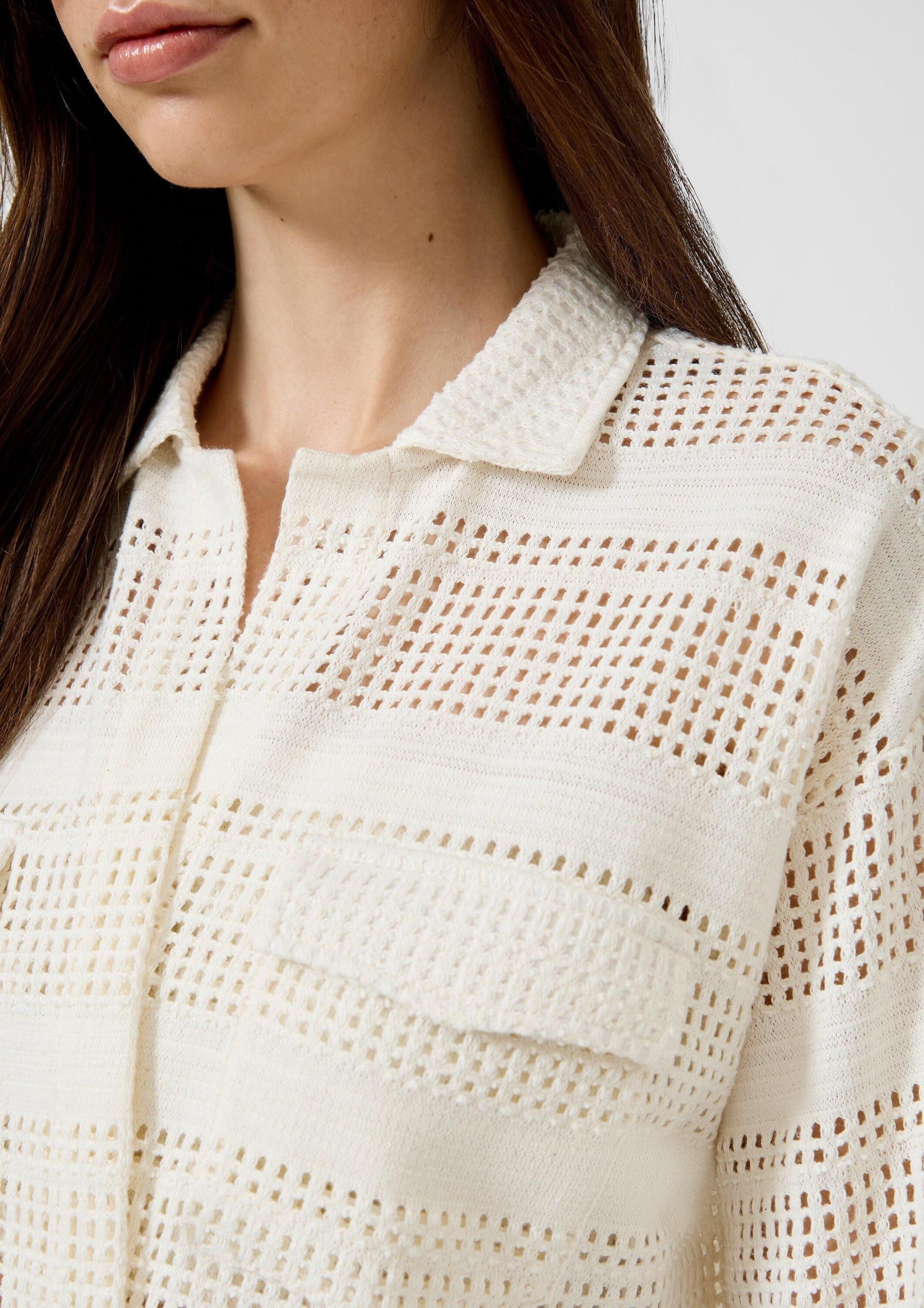 QS Cardigan T-Shirt Leichte Jacke in Häkeloptik – Bild 4 von 5