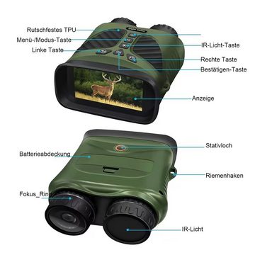 KINSI Nachtsichtgerät, Nachtsichtgeräte, HD-Teleskop, Fernglas, Fernglas (Vogelbeobachter, Schwarz, Grün)