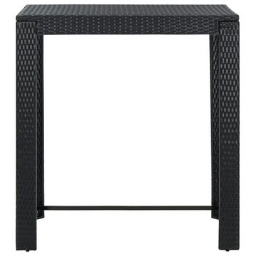 vidaXL Gartentisch Garten-Bartisch Schwarz 100x60,5x110,5 cm Poly Rattan (1-St)