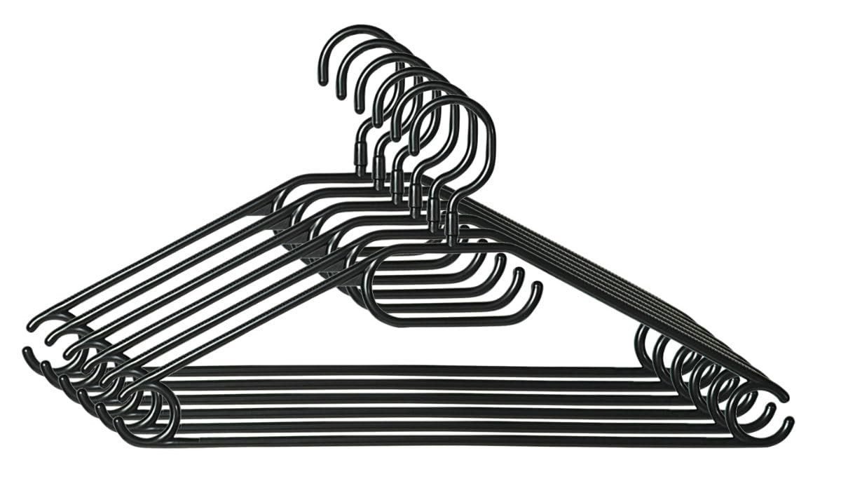 Kesper Aufbewahrungsbox Kleiderbügel 6er-Set aus Kunststoff in Schwarz, Praktische Aufbewahrungslösung für Kleidung