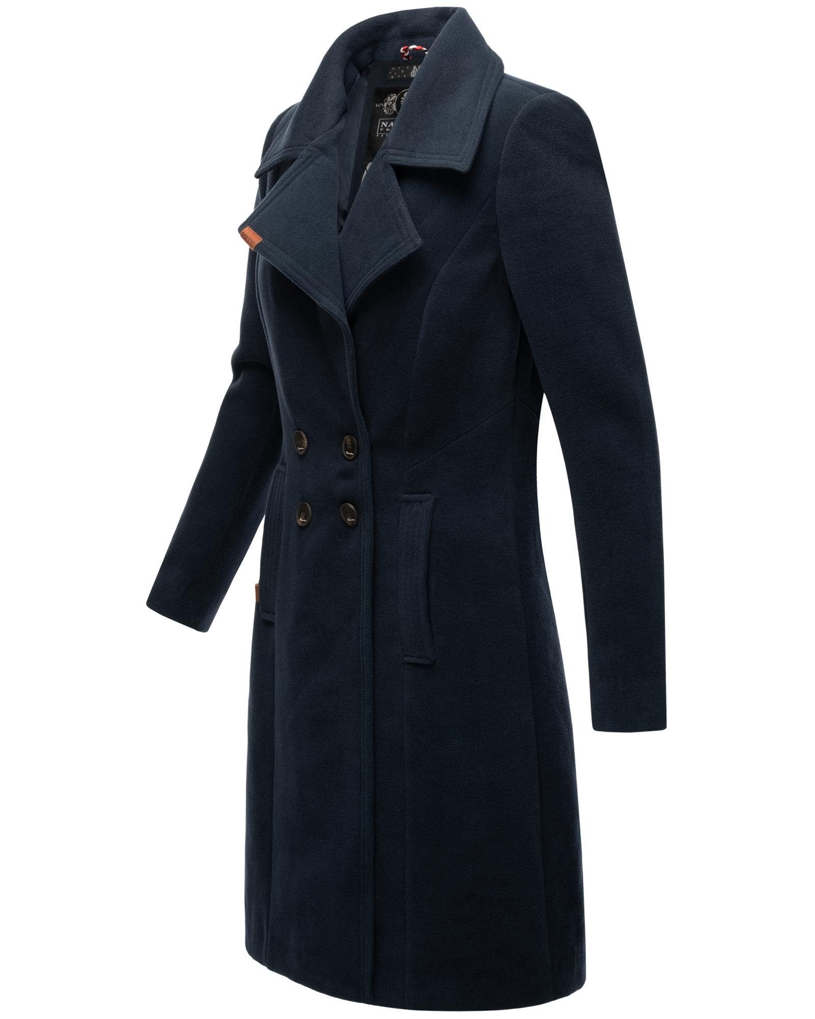 Navahoo Wintermantel "Wooly" edler Damen Trenchcoat in Wollmantel-Optik günstig online kaufen