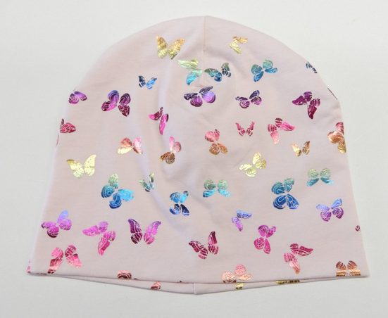 Chaplino Beanie mit Schmetterlingsdruck in Regenbogenfarben