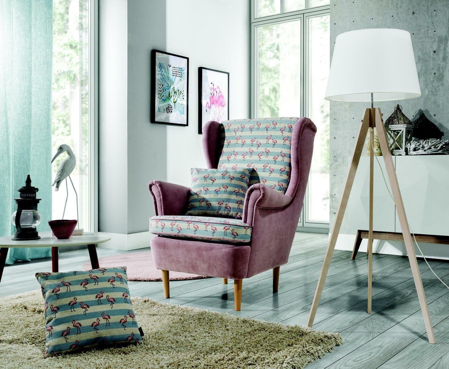 JVmoebel Ohrensessel, Design 1 Sitzer Relax Sessel Club Lounge Sofa Stuhl Fernseh Polster Couch Stoff
