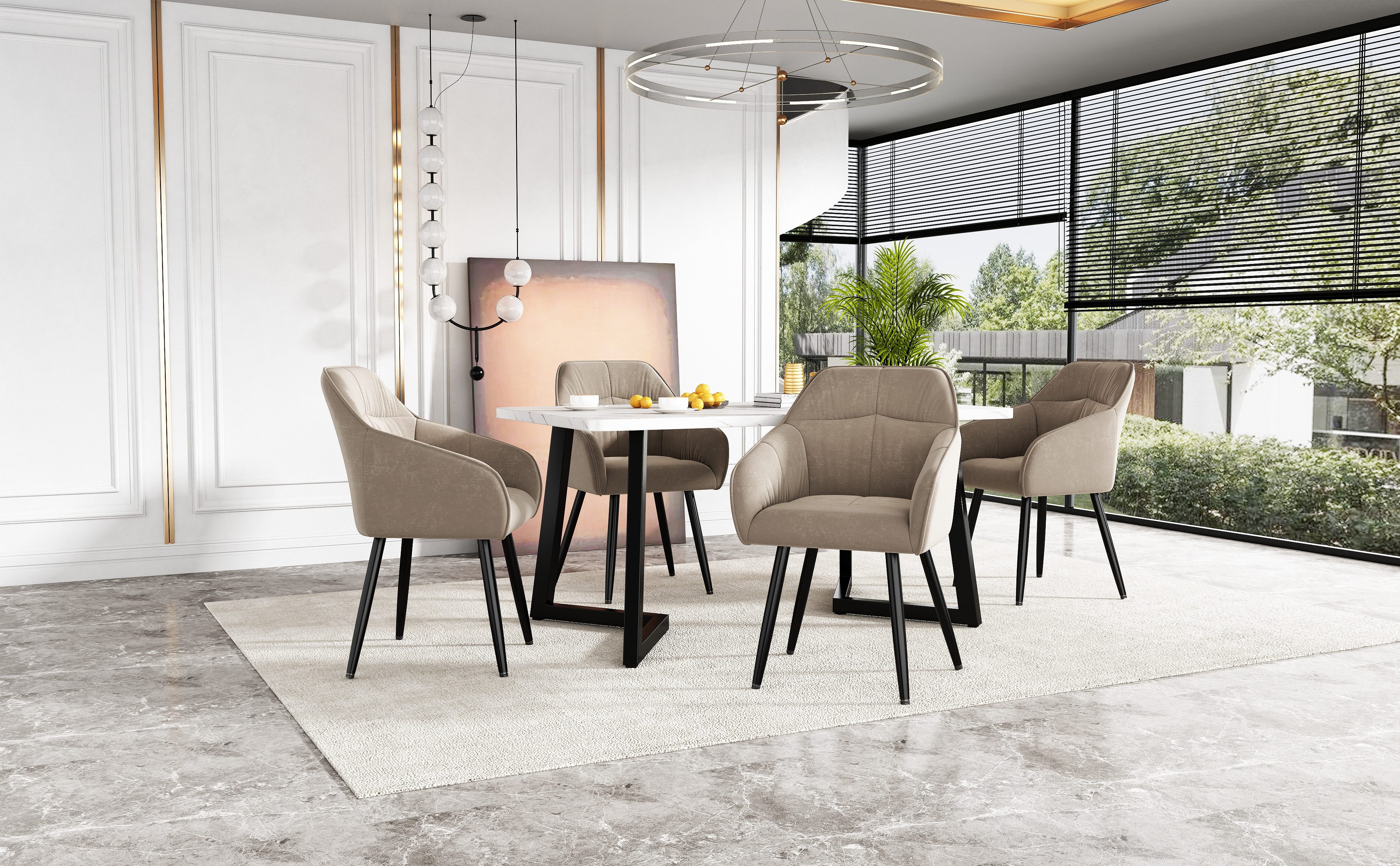 OKWISH Essgruppe Moderner Küchentisch Set, (5-tlg., günstig online kaufen