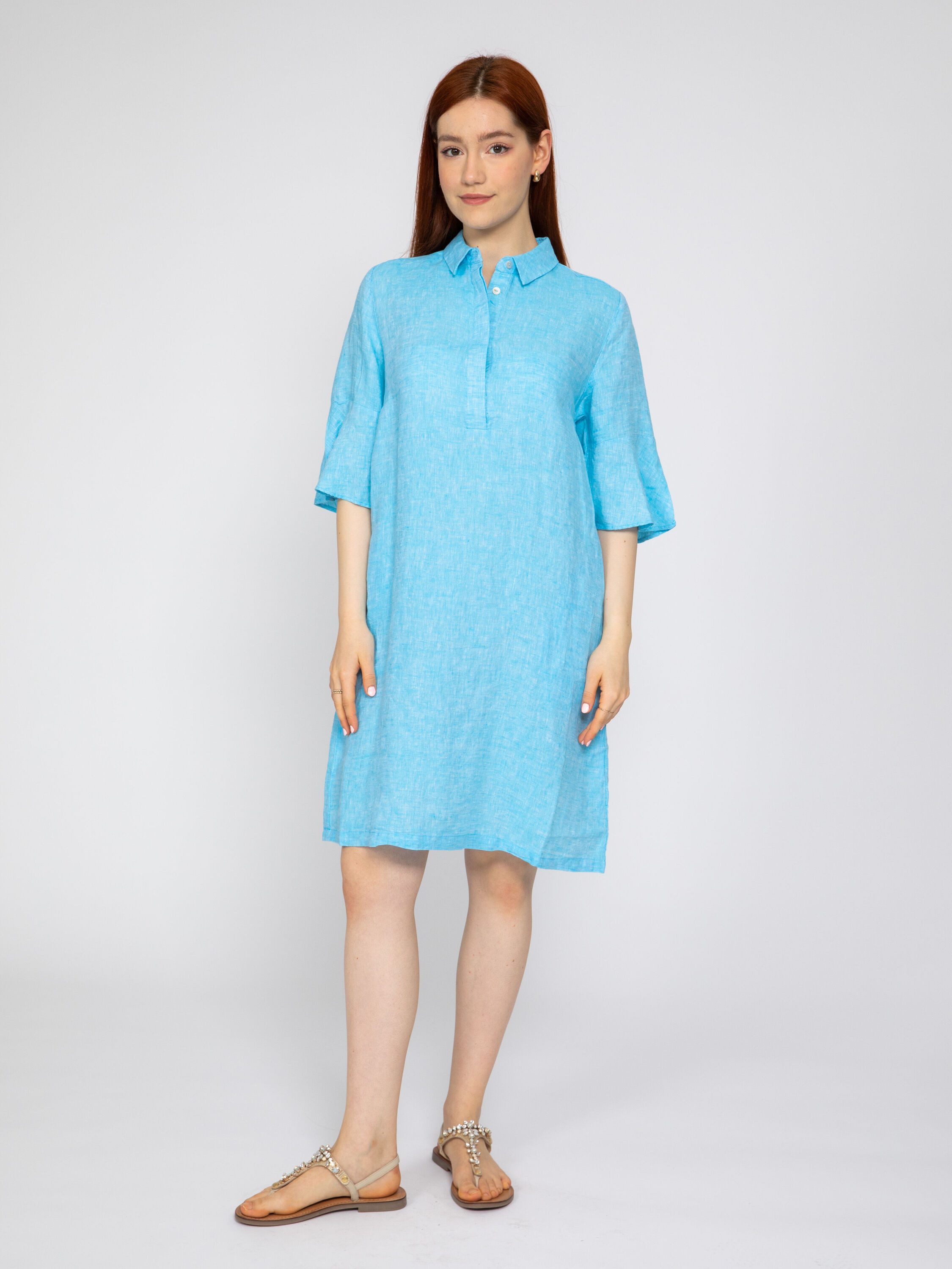 VICCI Germany Blusenkleid aus Melange-Leinen mit günstig online kaufen