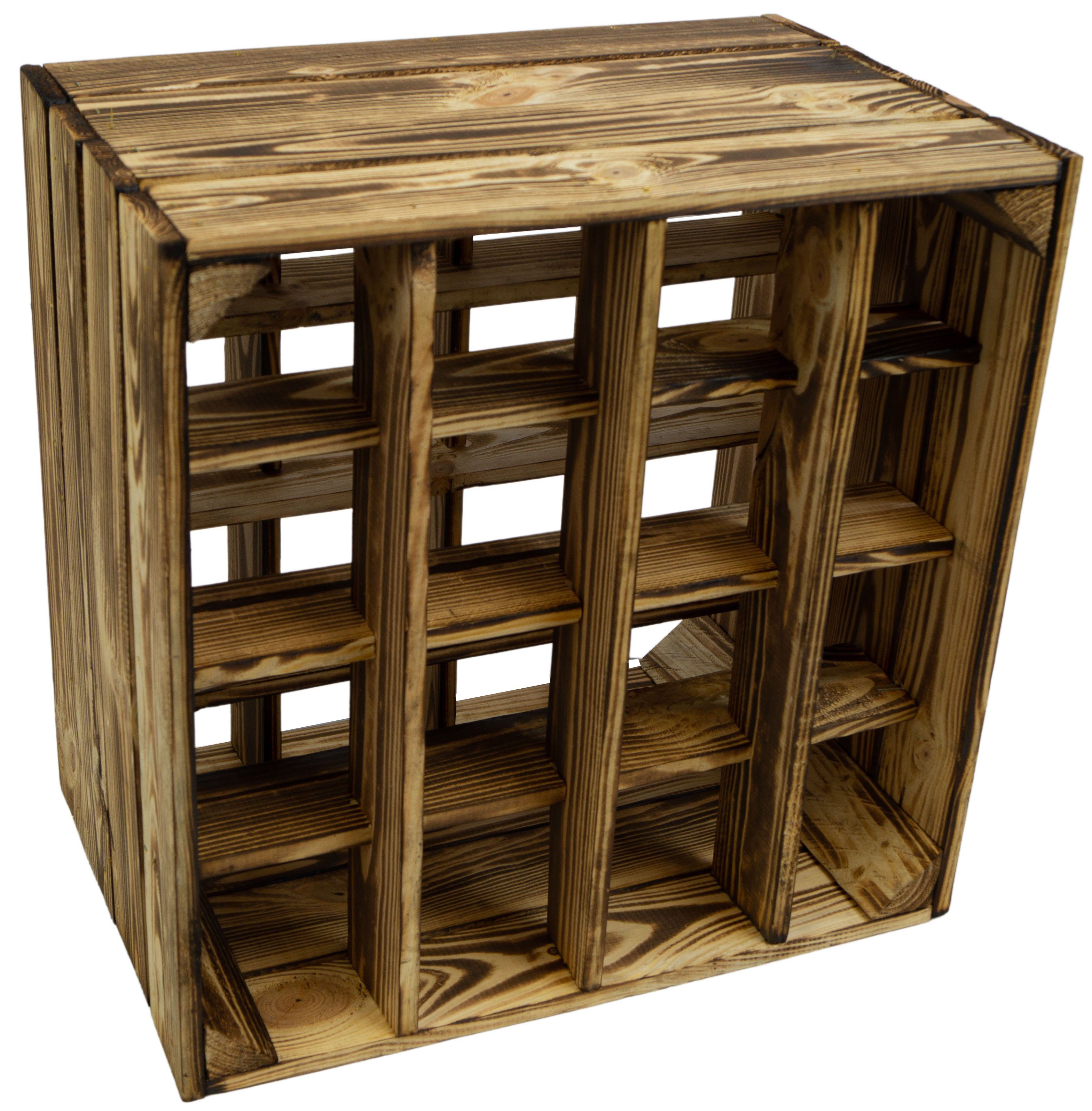 Kistenkolli Altes Land Allzweckkiste Geflammtes Weinregal 16er 40cmx40x27cm günstig online kaufen