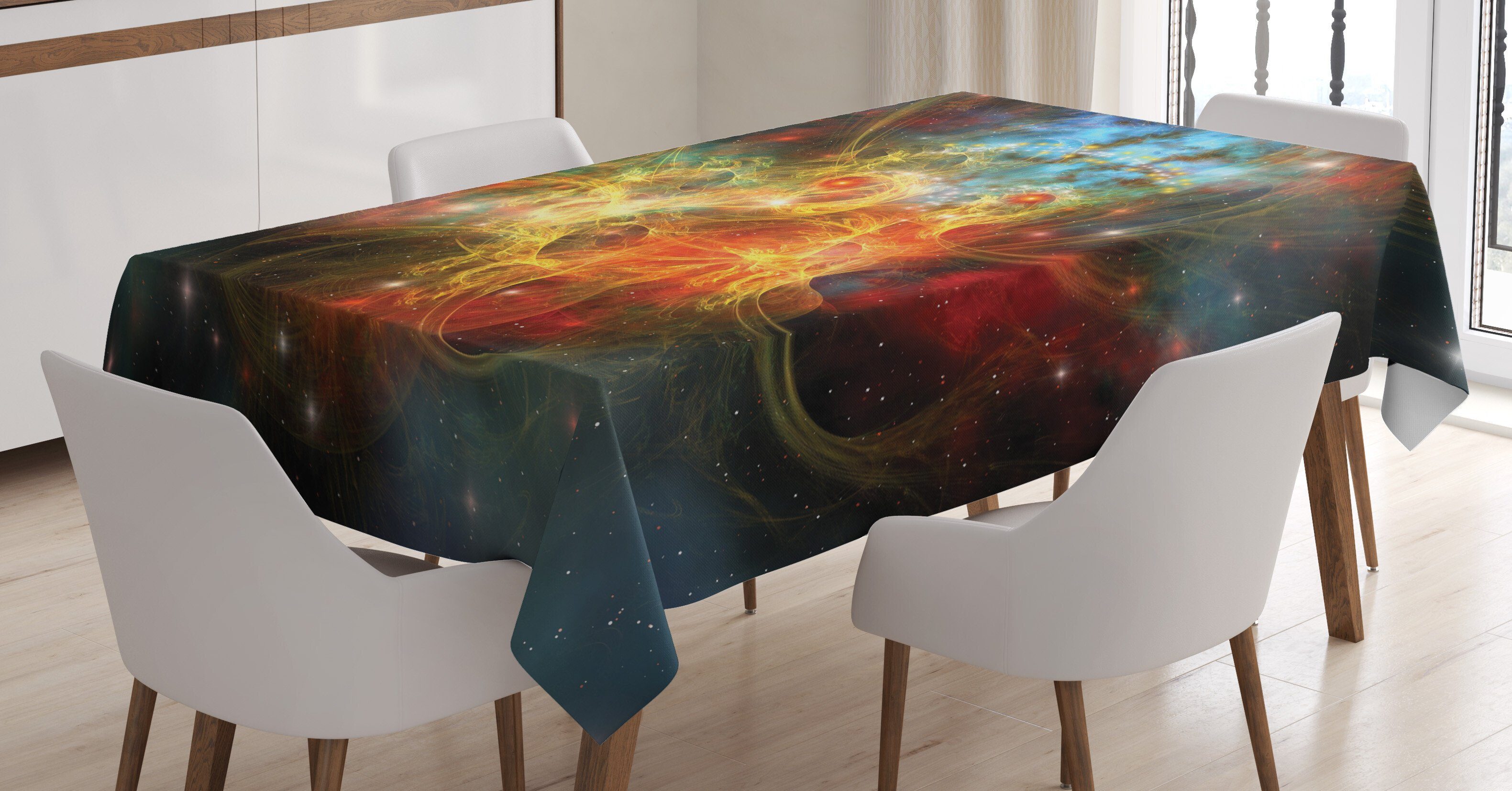 Abakuhaus Tischdecke Farbfest Waschbar Für den Außen Bereich geeignet Klare Farben, Nebel Weltraum-Universum