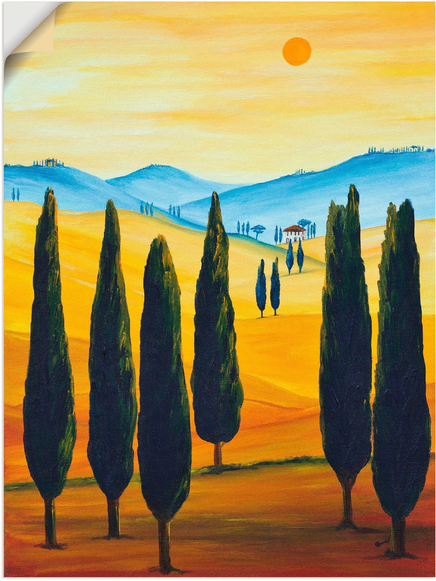 Artland Wandbild Sehnsucht (1 Leinwandbild, oder Wandaufkleber Europa der in Größen Alubild, versch. nach St), als Toskana, Poster