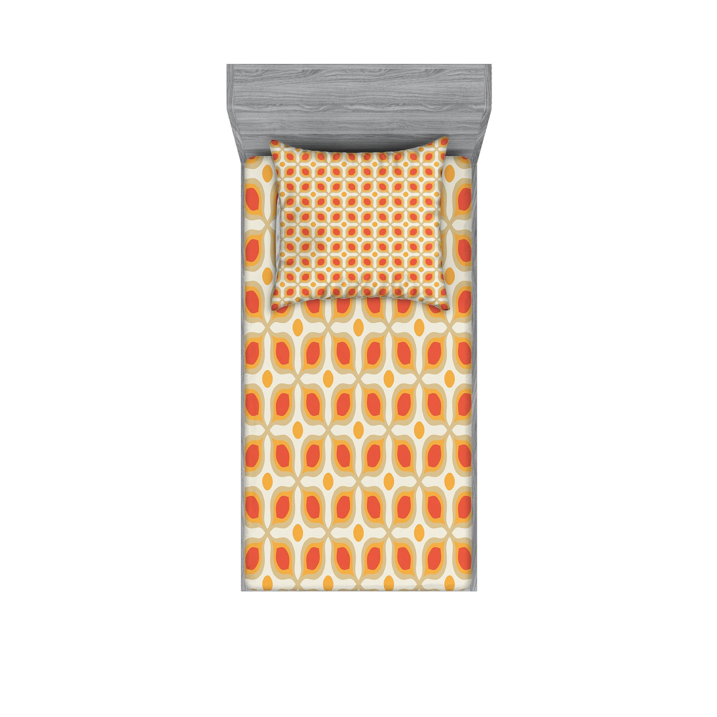 Abakuhaus Bettwäsche bedrucktes 2-teiliges Bettwäscheset, Microfaser, Jahrgang 70er Boho Geometric