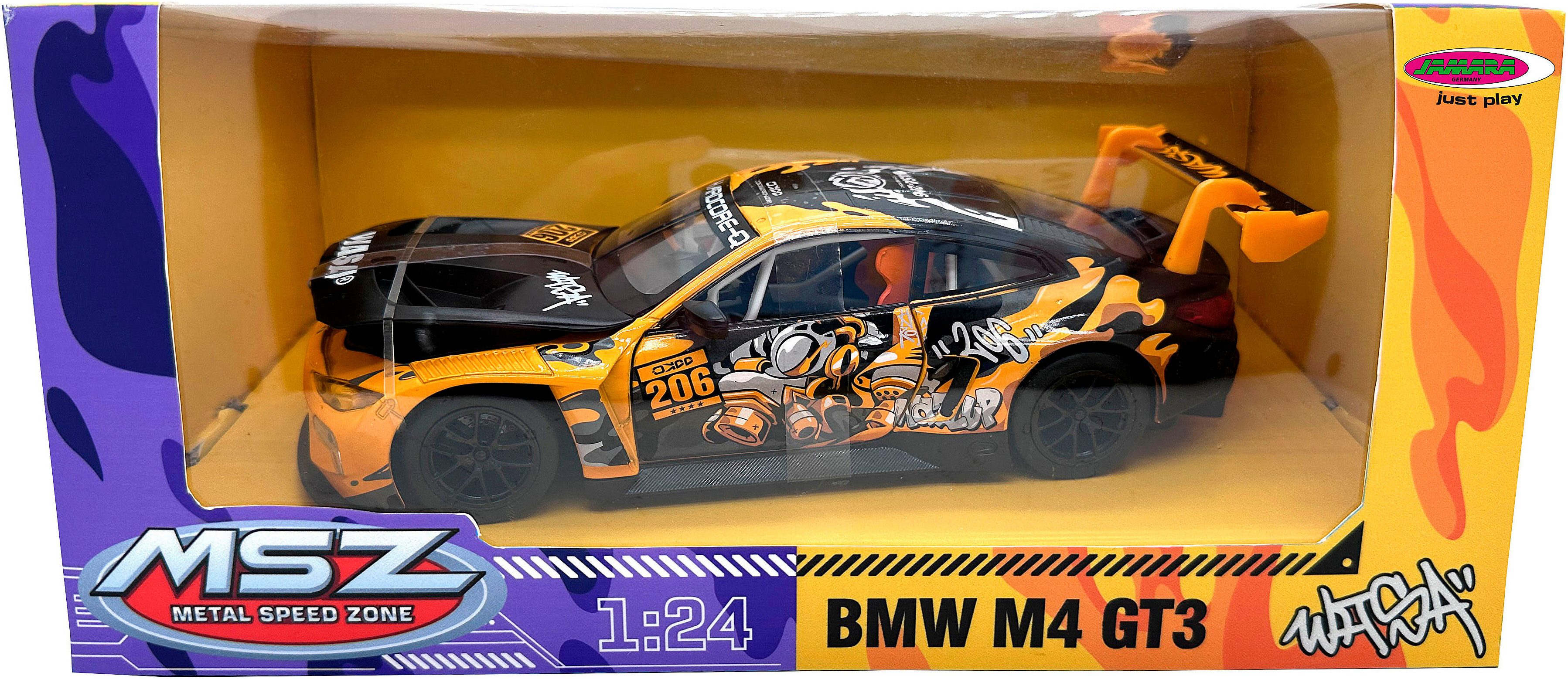 Jamara Spielzeug-Auto Diecast, BMW M4 GT3 inklusive Batterien, LED Licht; Maßstab 1:24