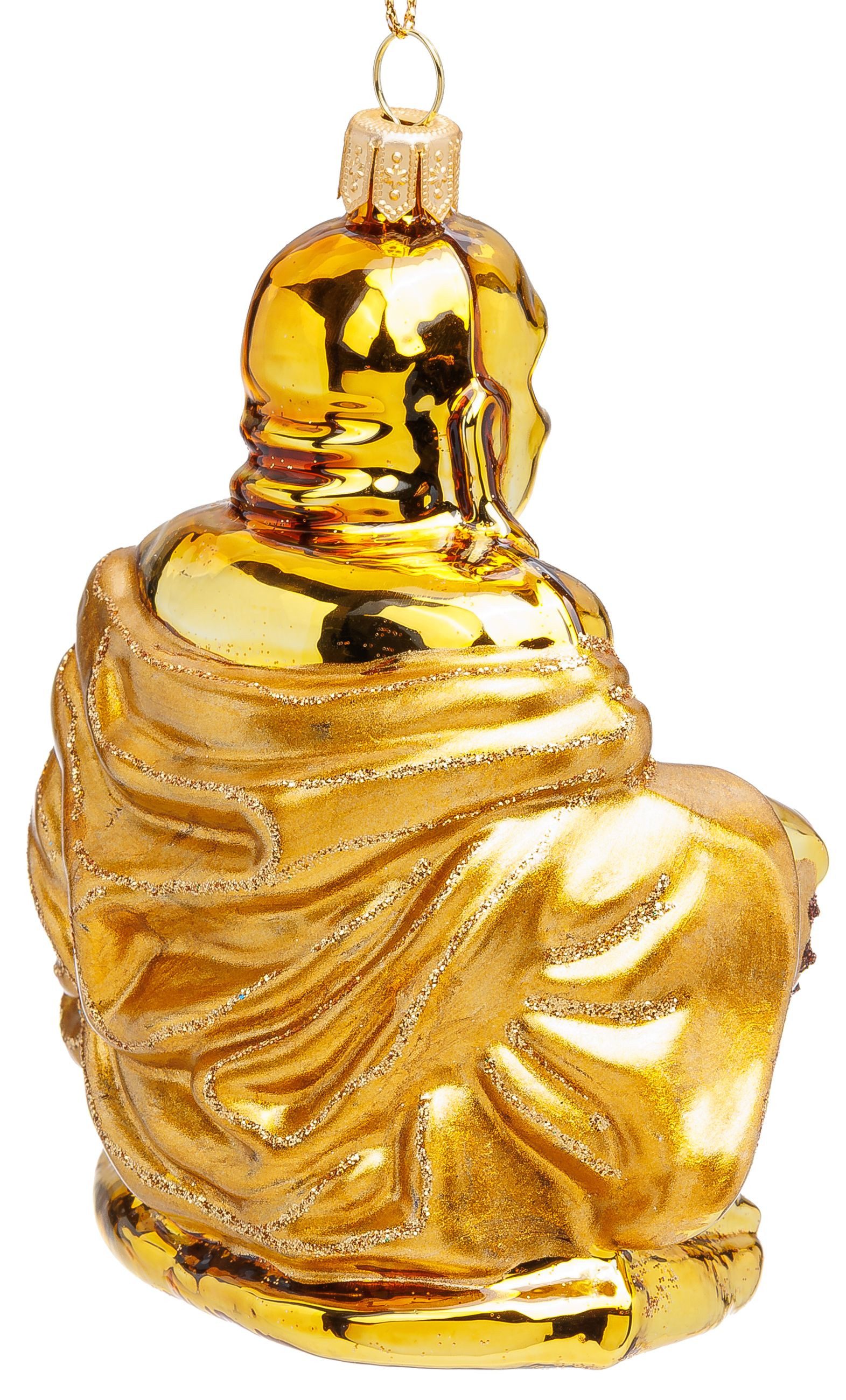 SIKORA Weihnachtsbaumkugel Goldener Buddha besondere Weihnachtskugel Glas F günstig online kaufen