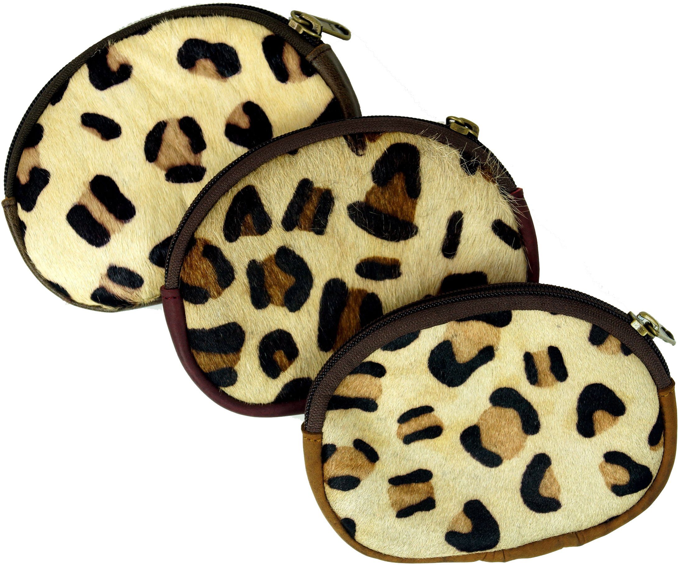 Guru-Shop Leopard braun mit Geldbörse Muster - Lederportemonnaiemit
