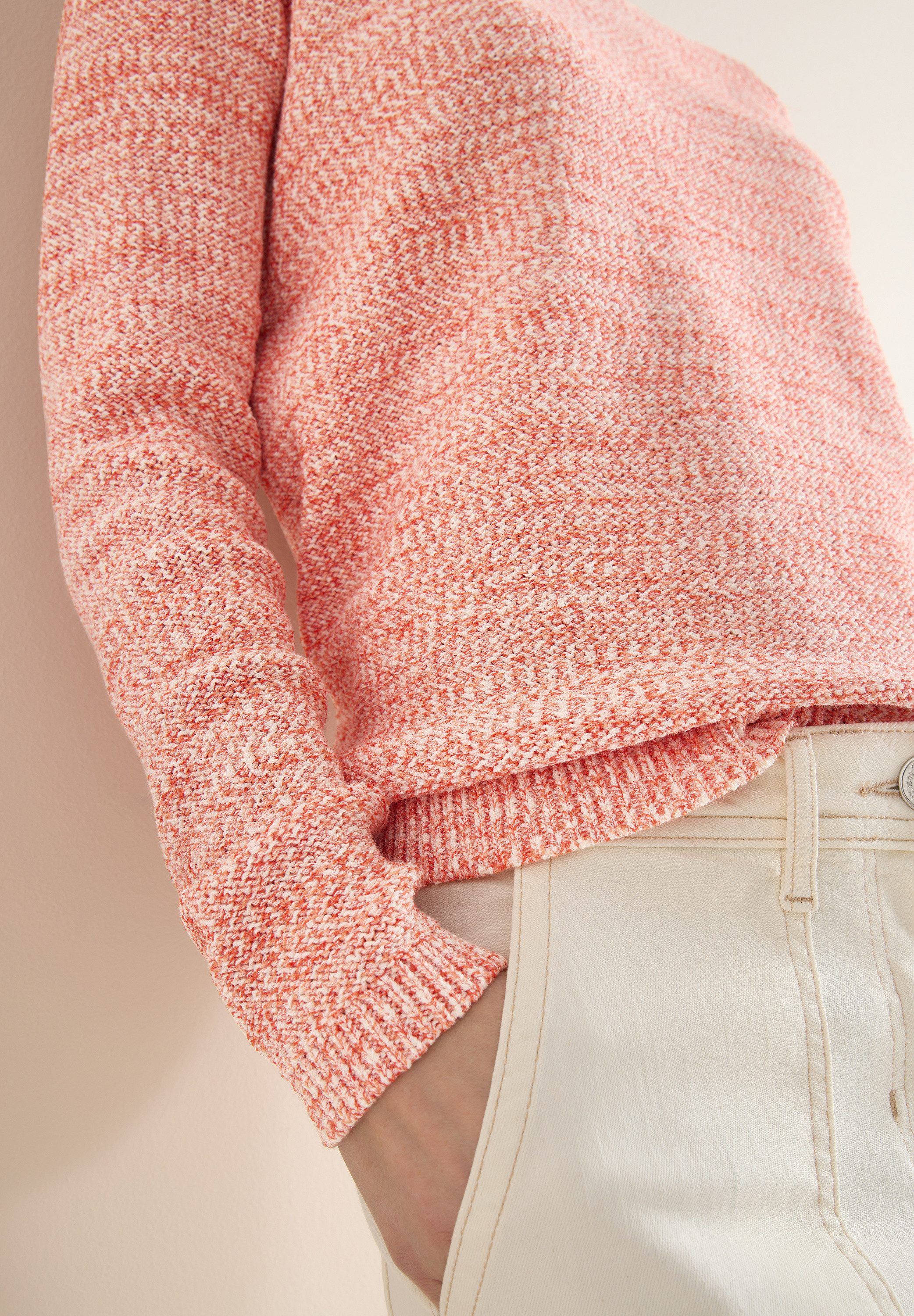 CECIL Strickpullover meliert, mit Rundhals