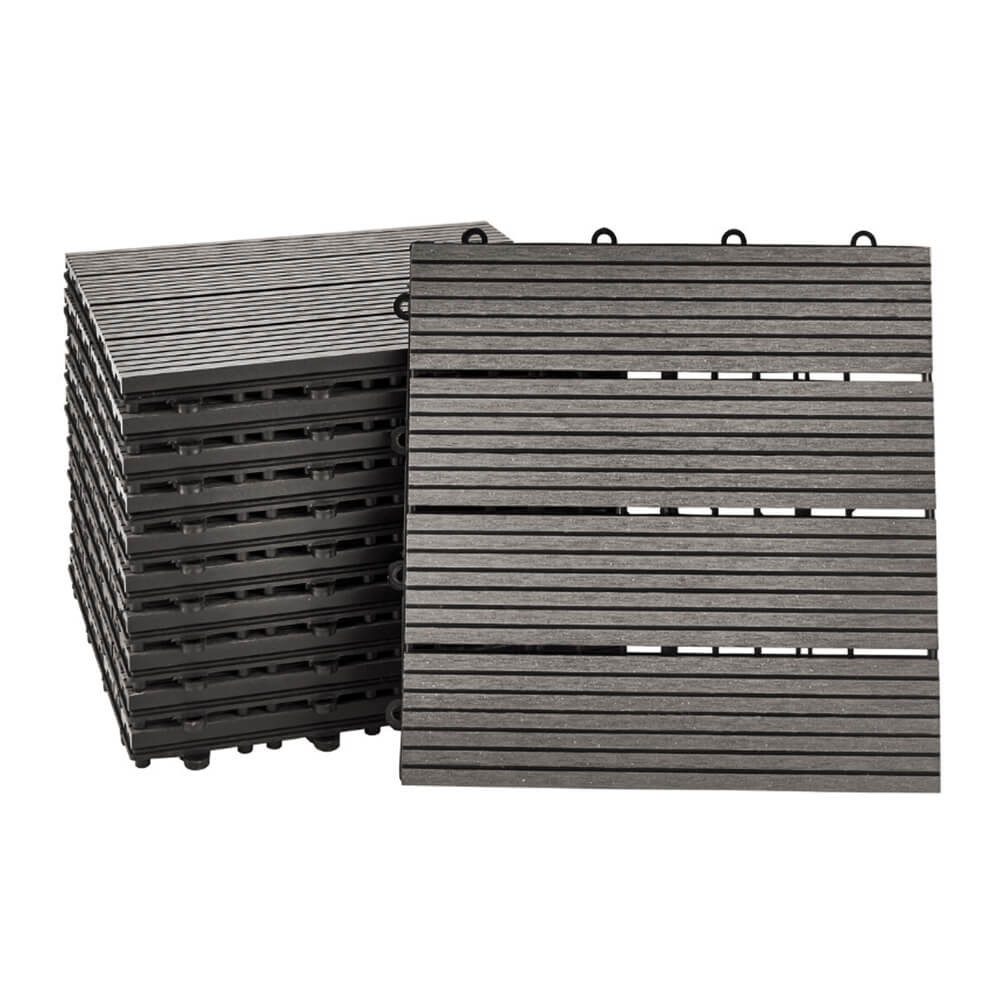 HOME DELUXE Terrassendielen WPC Klickfliesen BAVARO - Farb- und Flächenauswahl (Holzoptik), 6 m², Fliesen á 30 x 30 cm, Terrassenfliesen, Balkonfliesen