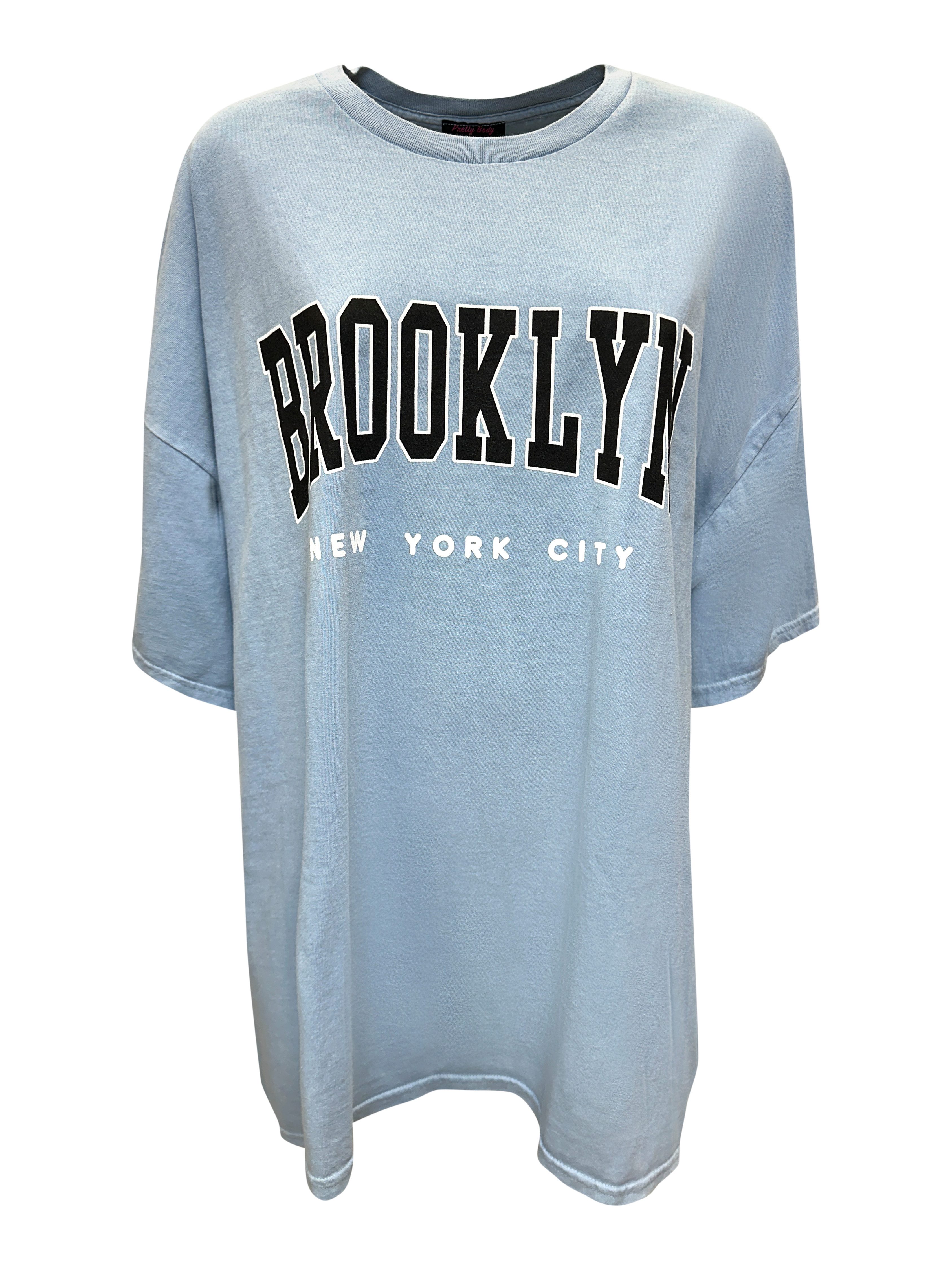 Worldclassca T-Shirt Worldclassca Oversized Print BROOKLYN T-Shirt lang Sommer Oberteil – Bild 2 von 5