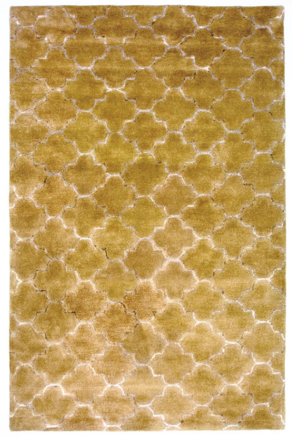Wollteppich »Designer Teppich handgetuftet gold«, morgenland, rechteckig, Höhe 18 mm-Otto