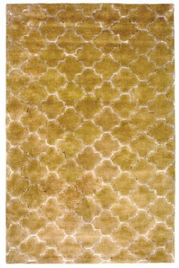 Wollteppich Designer Teppich handgetuftet gold, morgenland, rechteckig, Höhe: 18 mm