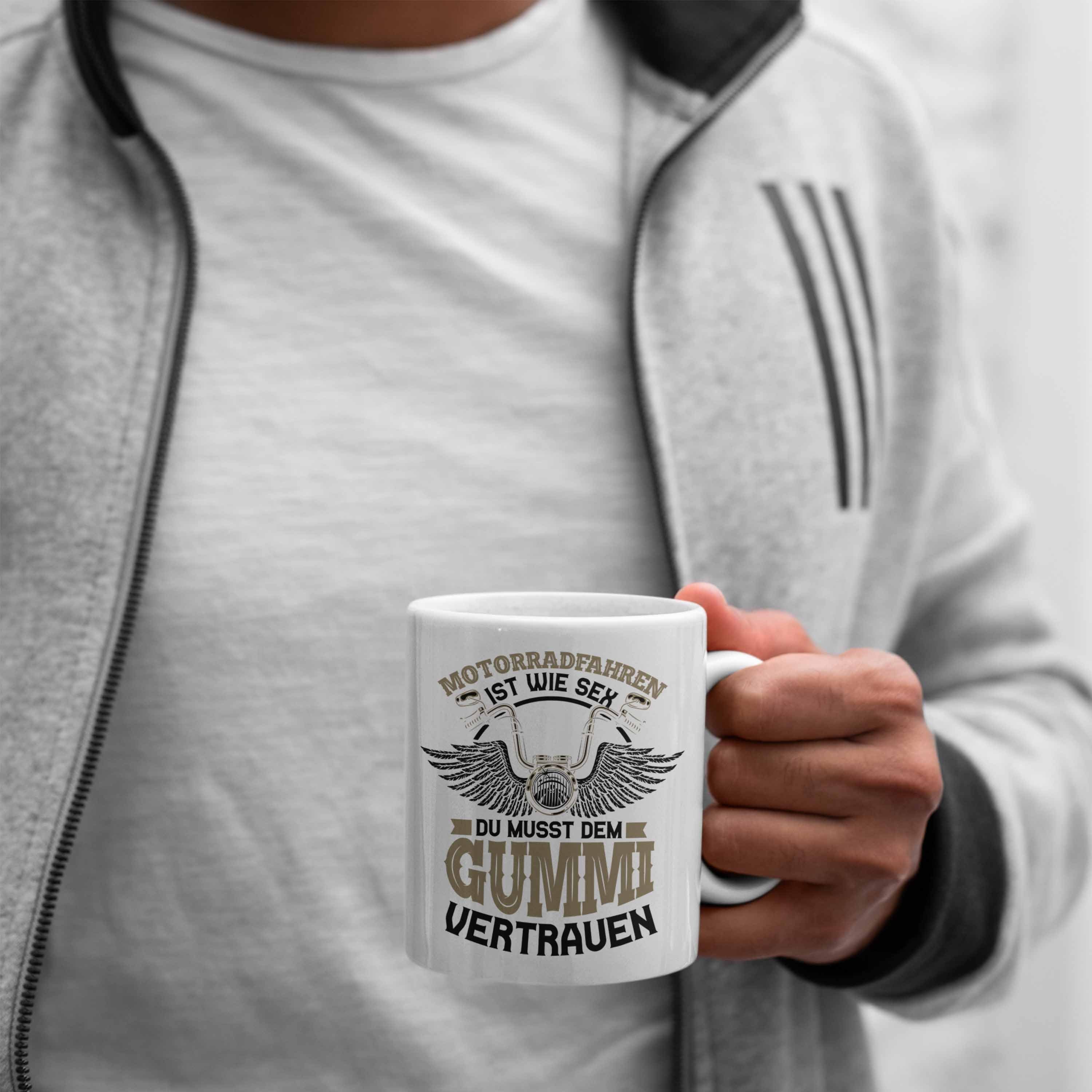 Tasse Tasse Trendation Musst Trendation Dem Lustiger für Schwarz Biker Gummi Spruch - Männer Vertrauen Du Geschenk Motorradfahrer