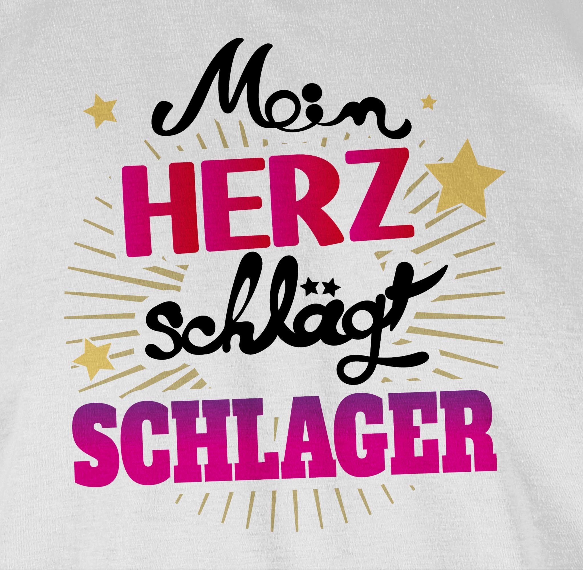 Outfit Herz Party Outfit Schlager Mein 1 Weiß Schlager Schlagerparty schlägt T-Shirt Shirtracer