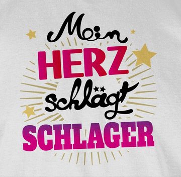 Shirtracer T-Shirt Mein Herz schlägt Schlager Outfit Schlagerparty Schlager Party Outfit