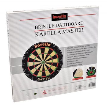 Karella Dartscheibe »Dartboard Master im Set inklusive 2 Satz Steeldarts«, (Spar-Set, mit Dartpfeilen), inklusive 2 Satz Karella Steeldarts