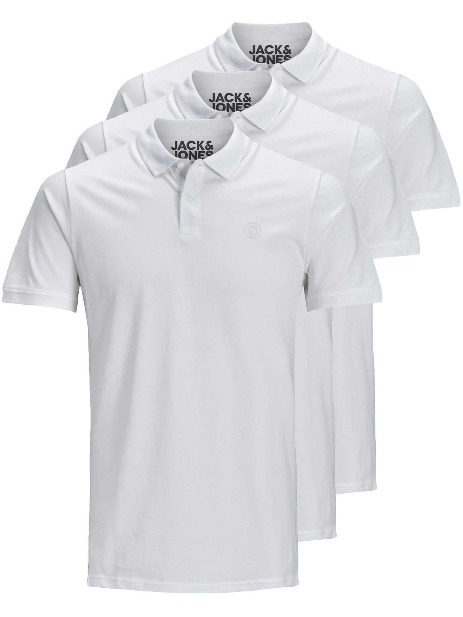 Jack & Jones Poloshirt Basic (3-tlg., 3er Pack) slimfit / figurbetont geschnitten