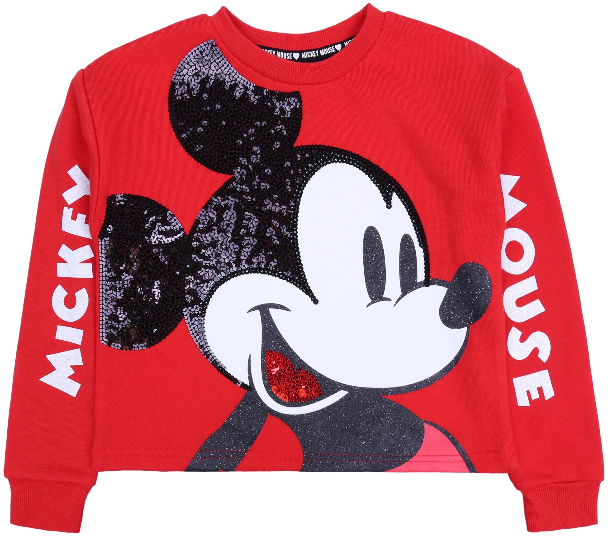 Sweatshirt Rote Bluse mit langen Ärmel Mickey Mouse DISNEY 10-11 Jahre