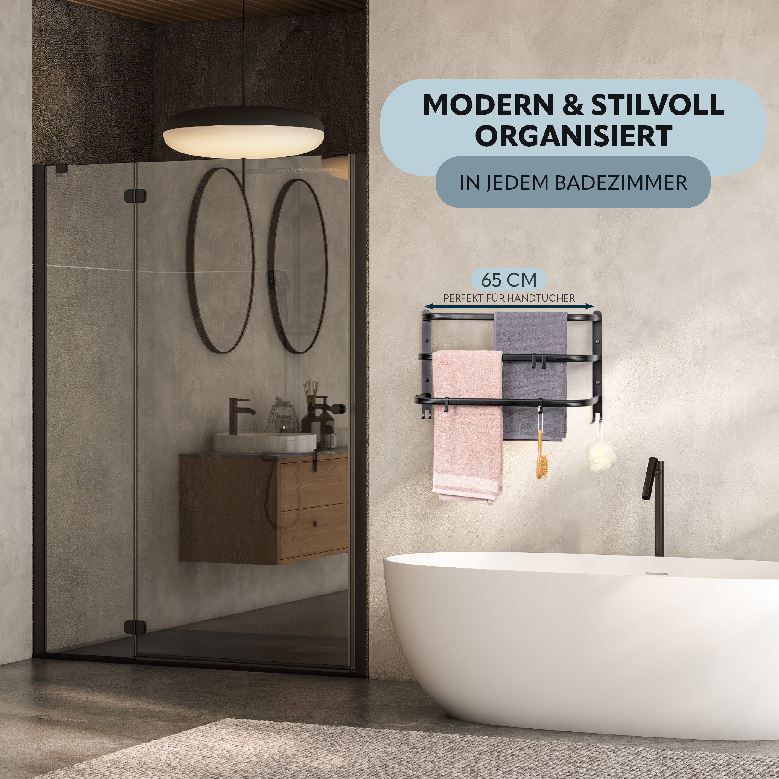bremermann Handtuchhalter Wand-Handtuchhalter, 3 gestufte Ablagen, Handtuch günstig online kaufen