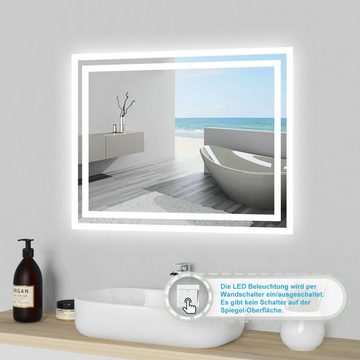 duschspa Badspiegel »Spiegel mit LED Beleuchtung 60x50 cm bis 160x80 cm«, Wandschalter+Beschlagfrei