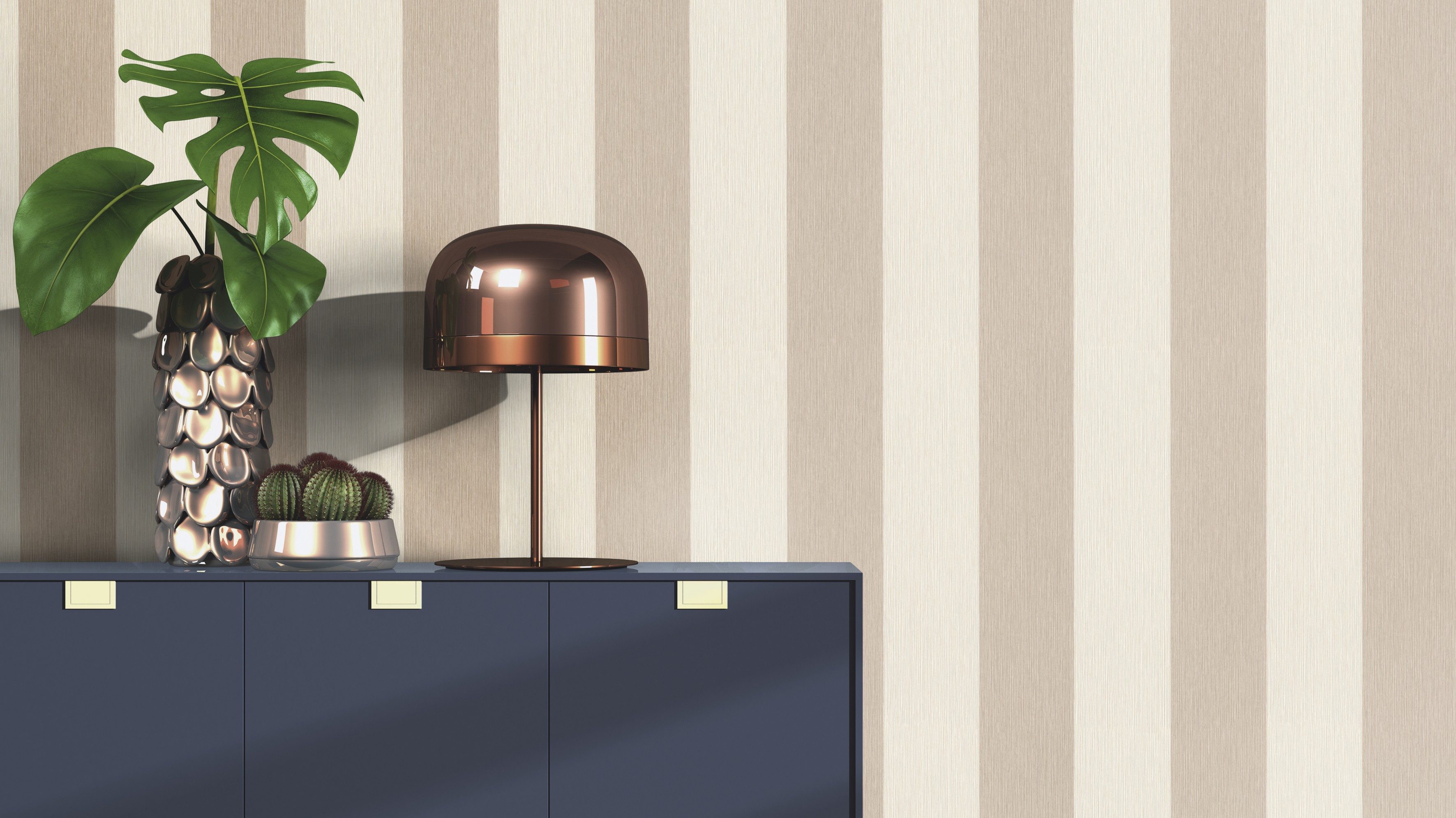 Rasch Vliestapete Vliestapete Perfecto VI 844016, strukturiert, Streifen, Blockstreifen