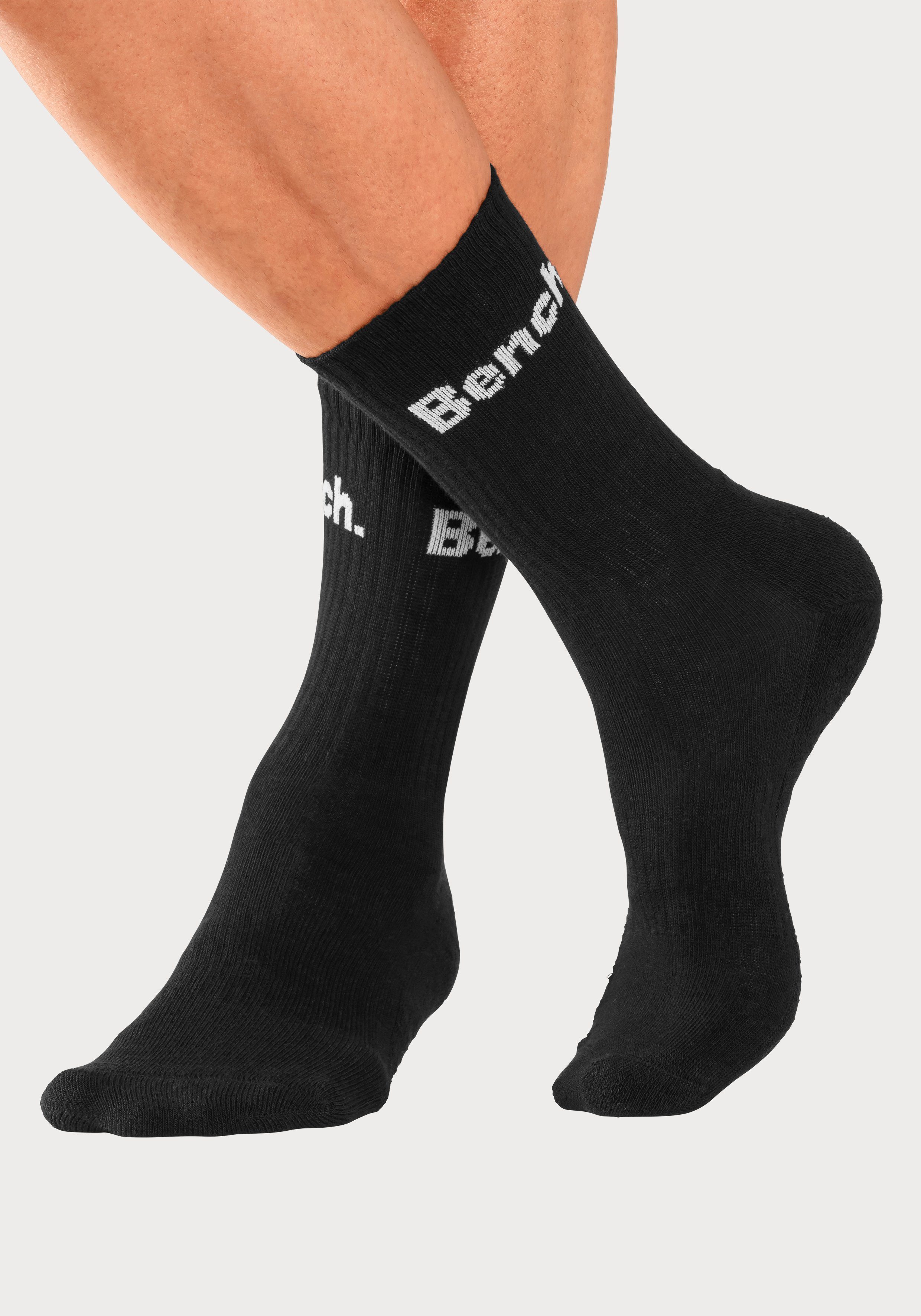 Bench. Tennissocken Damen Herren Sportsocken, Crew Socken (Packung, 6-Paar, Gr. 35-38 bis 47-48) mit Fuß Polsterung