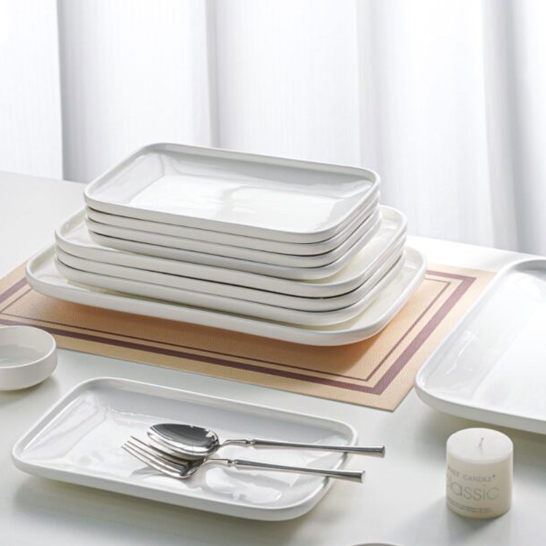 Mulex Geschirr-Set AYDA (20-tlg), 6 Personen, Porzellan, cleanes, minimalistisches Design