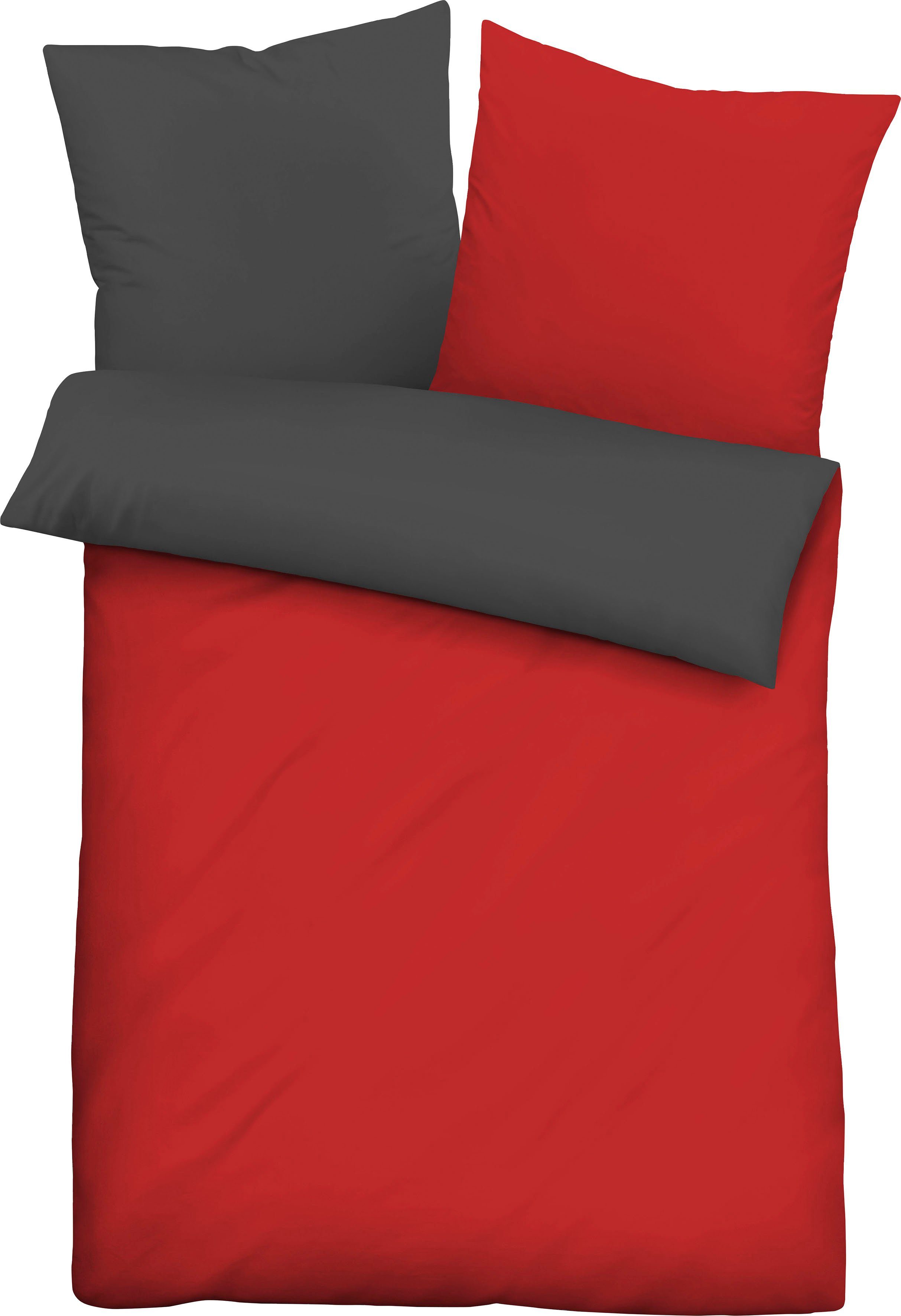 Castell - Markenbettwäsche Bettwäsche 0560500, Microfaser, 2 teilig, Microfaser-Satin,2 teilig, pflegeleichte Bettwäsche mit Reißverschluss