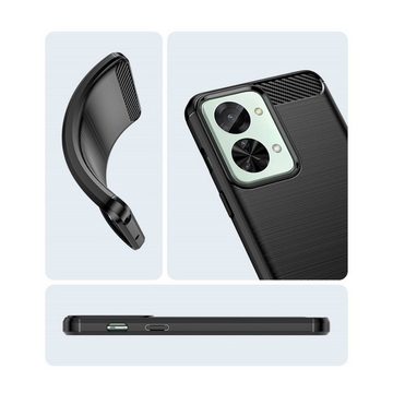 CoverKingz Handyhülle Hülle für OnePlus Nord 2T 5G Handyhülle Silikon Case Cover Bumper 16,25 cm (6,4 Zoll), Handyhülle Bumper Silikoncover Softcase Carbonfarben