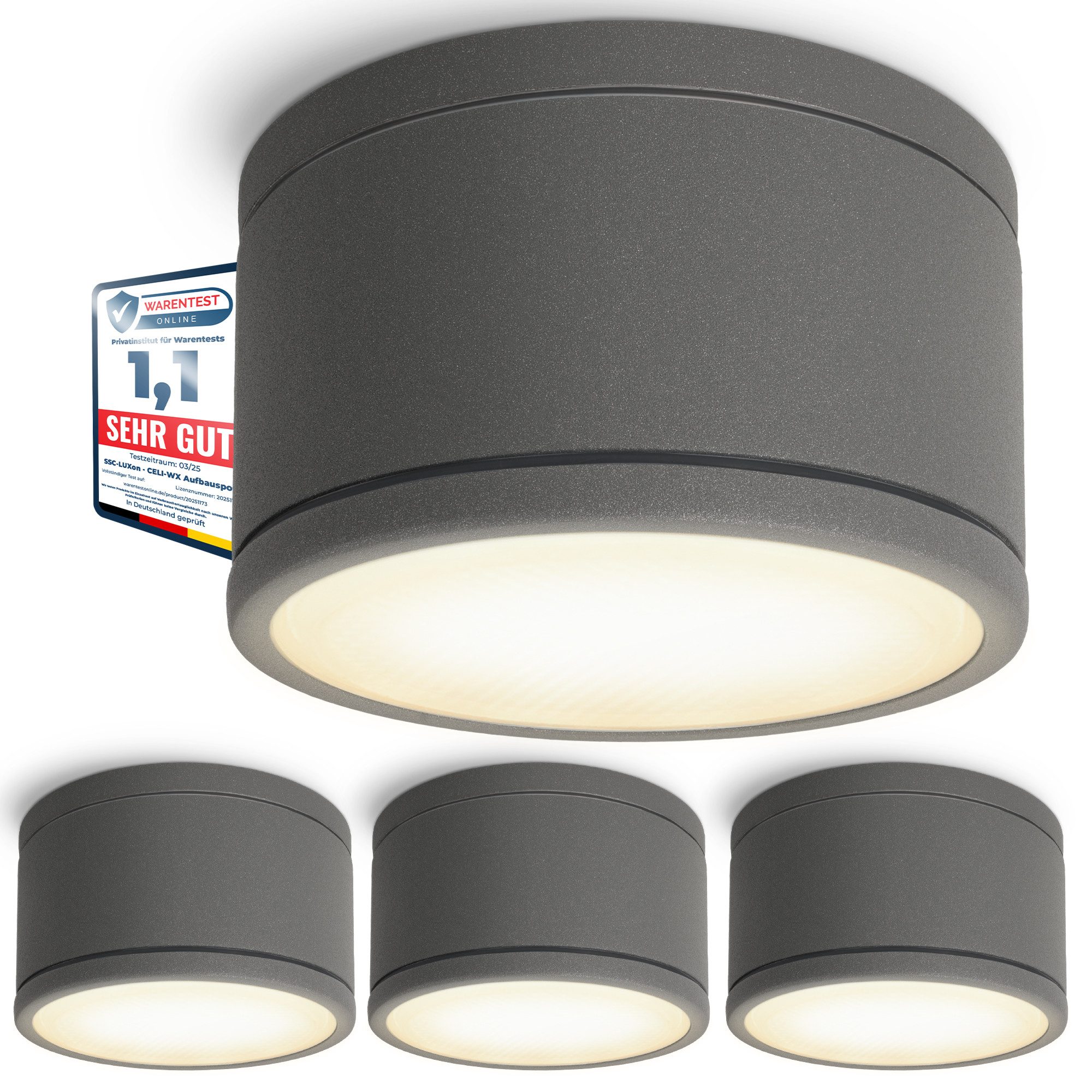 SSC-LUXon LED Außen-Deckenleuchte CELI-WX Aufbauspot flach IP44 Bad & Ausse günstig online kaufen