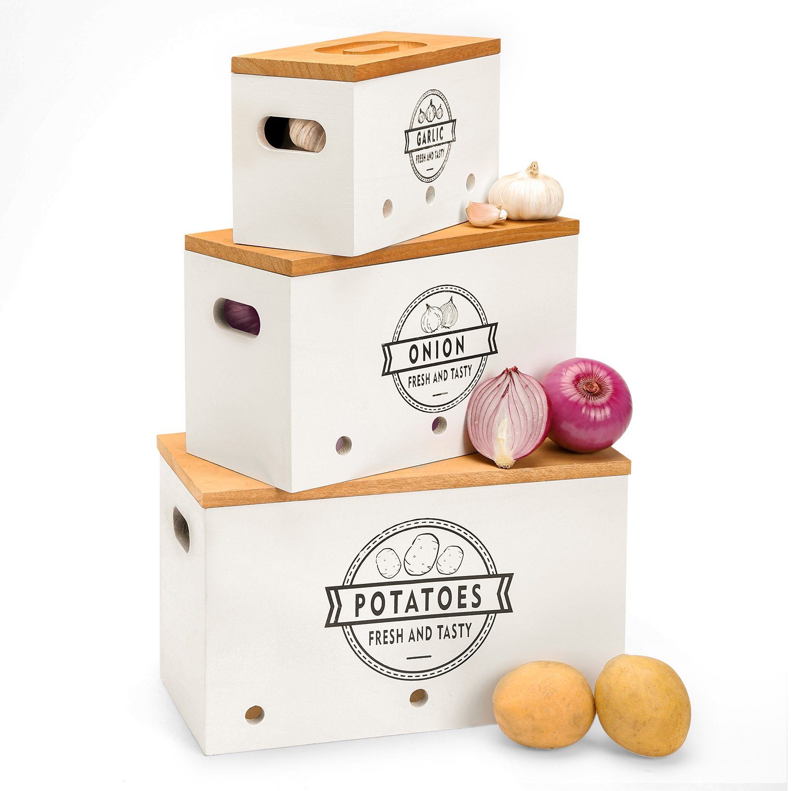 ORION Gemüse Vorratsdose 12L - Aufbewahrungsbox Für Kartoffeln, Zwiebeln & Obst