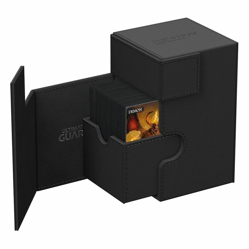 heo Aufbewahrungsbox ULTIMATE GUARD Flip`n`Tray 100 XenoSkin Monocolor Schwarz
