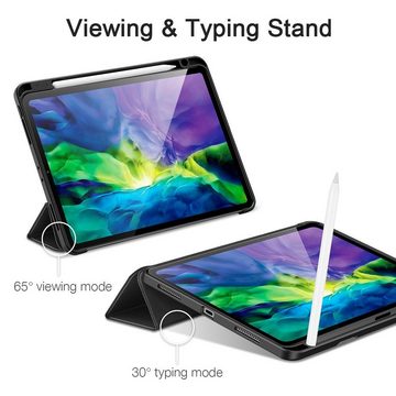 ESR Tablet-Hülle ESR Magnetische Bleistift Tablet Hülle Tasche kompatibel mit iPad 10.2" (2019) Etui Faltbar Smart Sleep Funktion Schutzhülle Schwarz