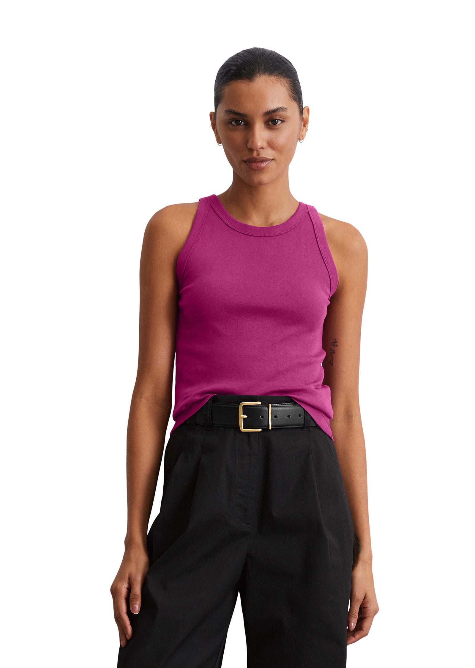 Marc O'Polo T-Shirt aus Organic-Cotton-Rib-Jersey günstig online kaufen