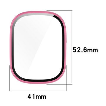 Wigento Smartwatch-Hülle Für Xplora X6 Play / X6 Children Schutz Hülle + 3D Hart Glas Pink