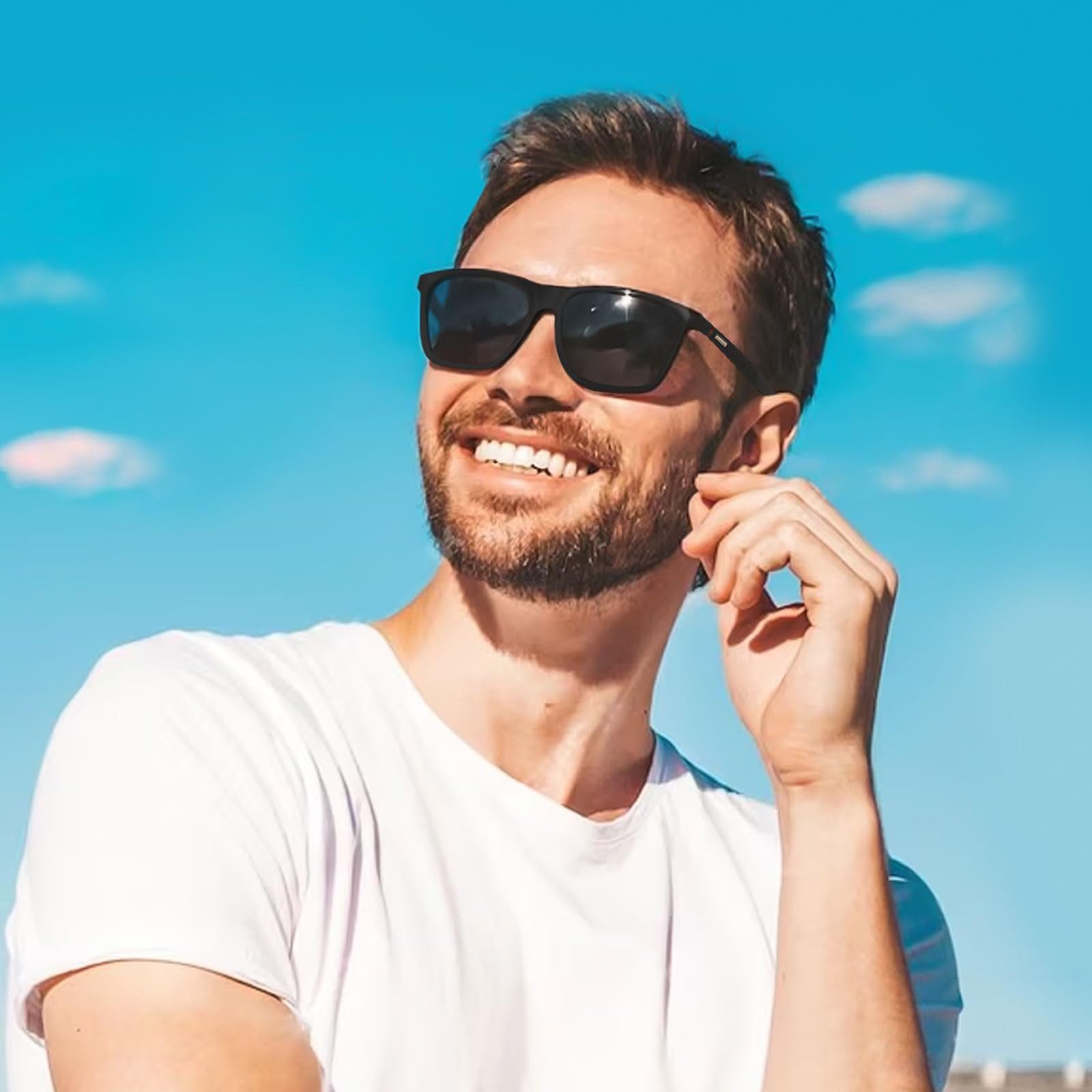 Fyrove Sonnenbrille Polarisierte Sonnenbrille Herren/Damen;Vintage/Klassisch/Elegant (Brillengestell;HD-Pilotobjektive; Golf/Fahren/Angeln/Reisebrille/Outdoor-Sportarten Mode Sonnenbrille)