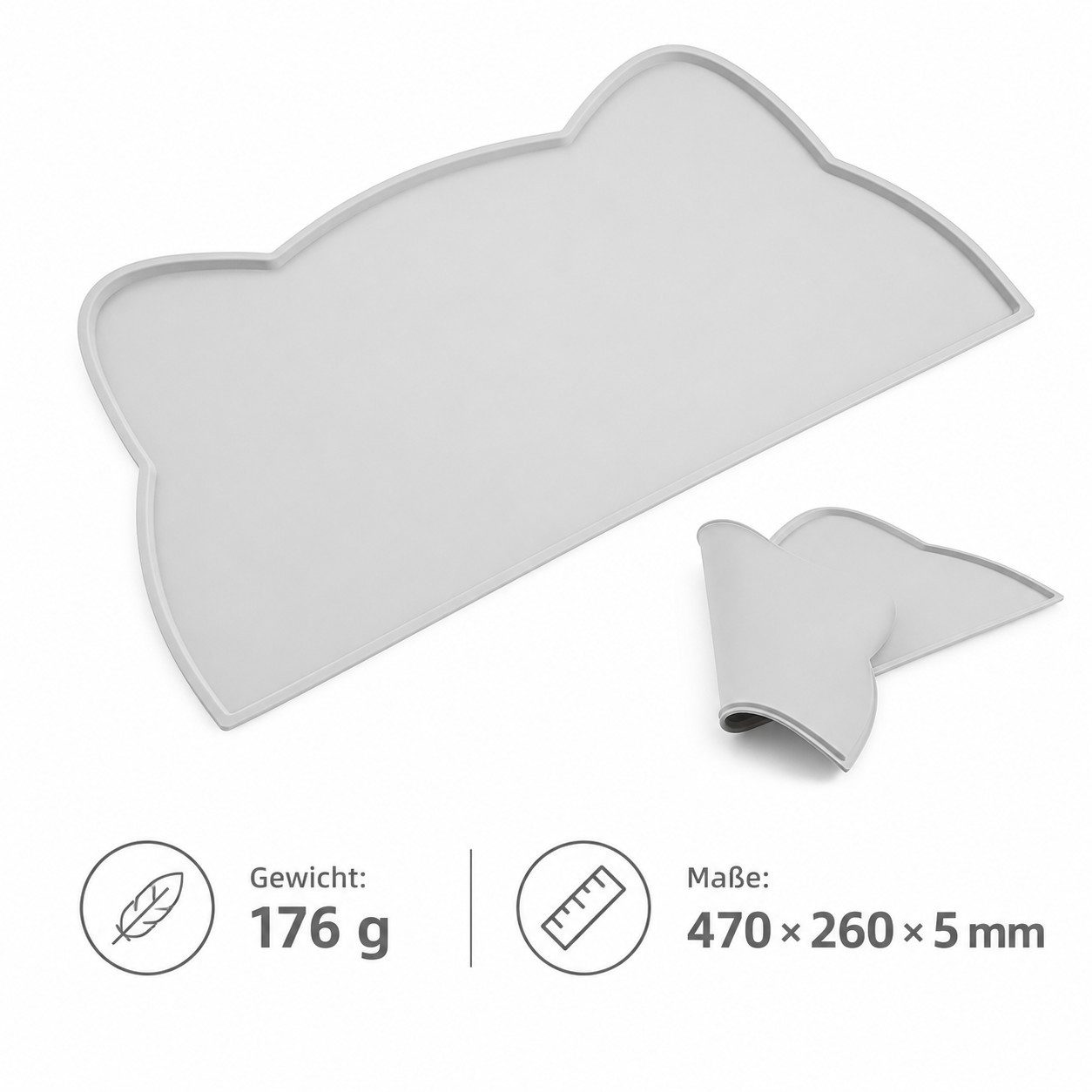 SNOEKIE Napf snoekie Silikon-Futtermatte–Rutschfest, Katzenkopf-Design46.5×25.8cm