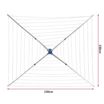 monzana Wäschespinne, höhenverstellbar 33 m Wäscheleine inkl. Bodenhülse Deckel Garten