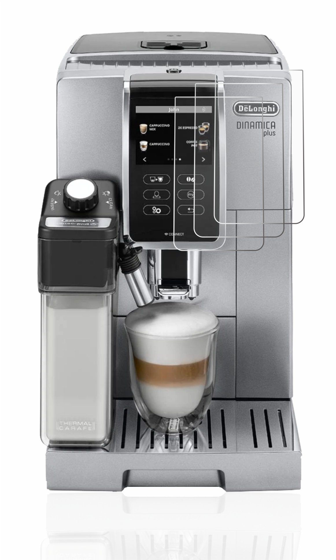 Savvies Displayschutzfolie Schutzfolie für DeLonghi Dinamica Plus ECAM370.95.T, 6 Stück, Displayschutz Schutz Folie Klar Transparent