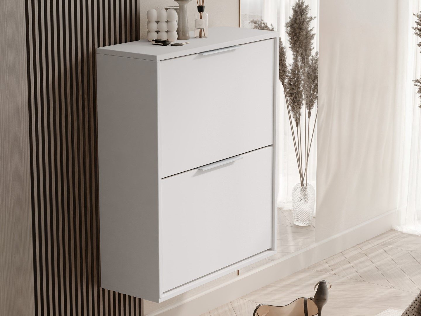 Beautysofa Schuhschrank MUNO mit 2 Türen (verschiedene Farbvarianten zur Auswahl)