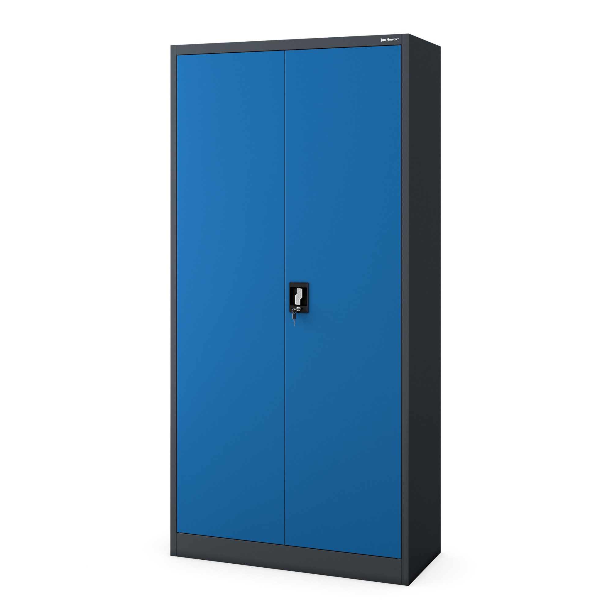 Jan Nowak Mehrzweckschrank Metall Mehrzweckschrank 90 cm DAWID 3 Zonen abschließbar Stahl (Putzschrank Büro Garderobe Sozialraum Kleiderstange Schlüssel, 0,6 mm 185 x 90 x 45 cm Wandmontage Schloss 2 Schlüssel robust) 3 Zonen Halbablage Driegelpunkt-Schloss langlebig 13 Farben