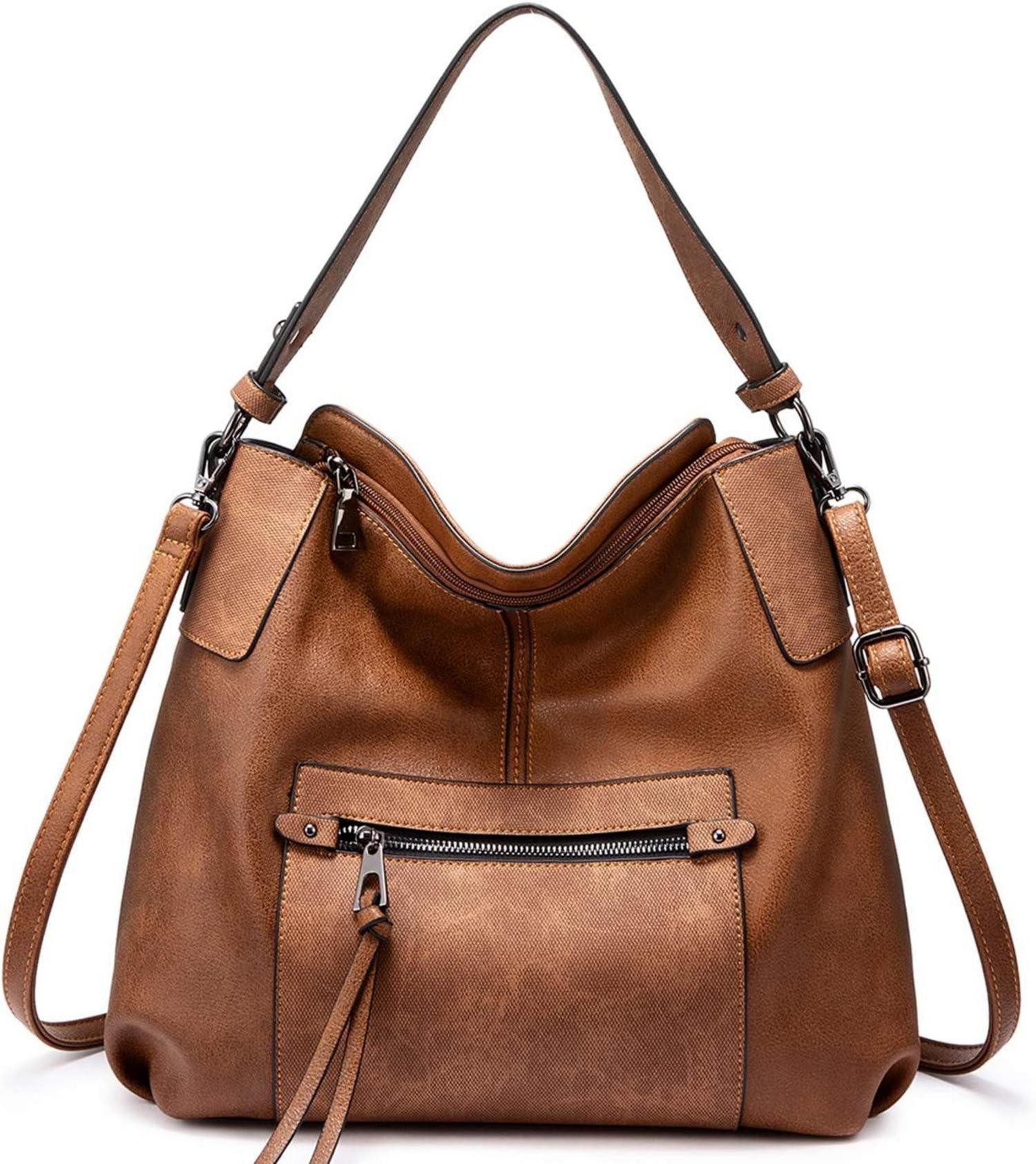 Shopper Große Damen Handtasche Leder Shopper Umhängetasche Braun
