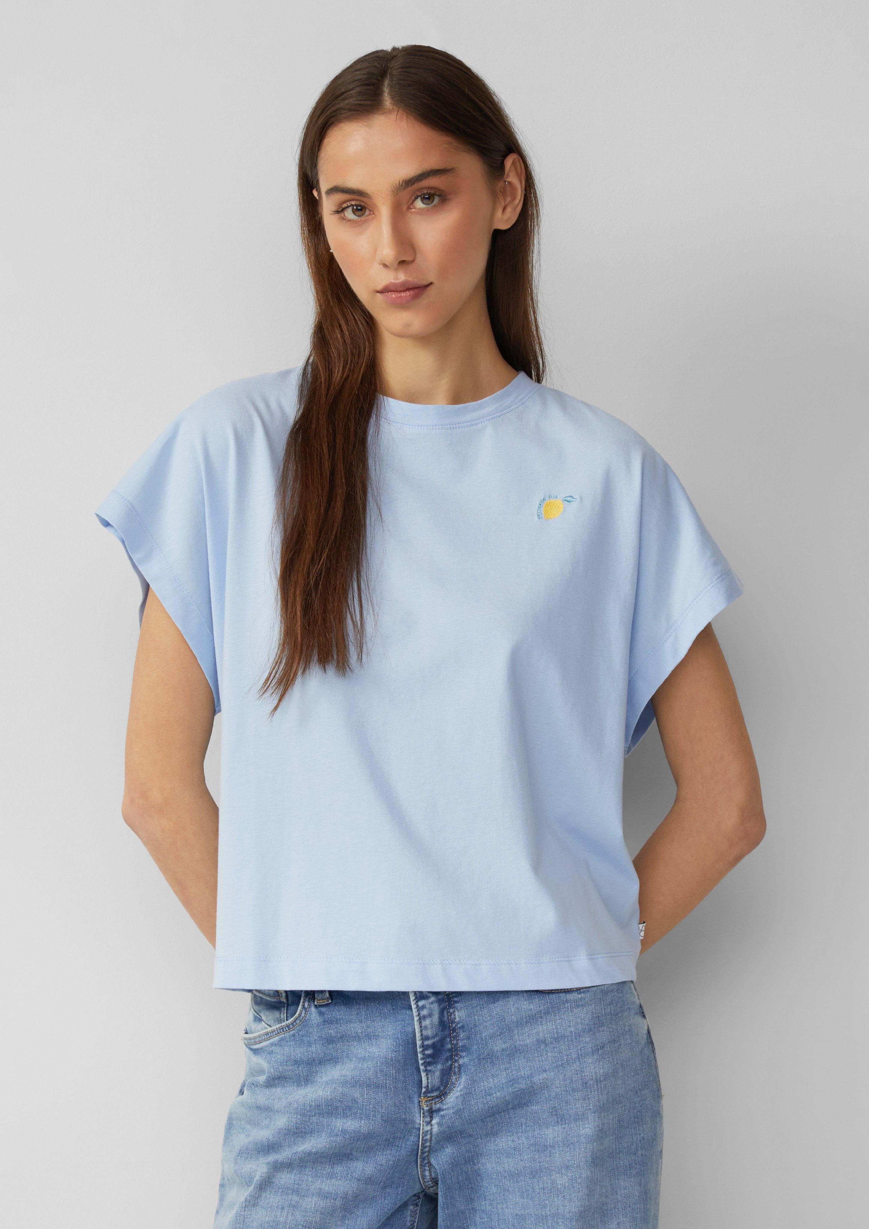 QS Kurzarmshirt Lässiges Shirt mit überschnittener günstig online kaufen