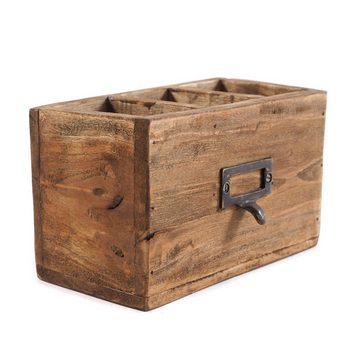 DESIGN DELIGHTS Dekoschale STIFTEHALTER "BOX 18", Mahagoni, 19x12 cm (BxH), Stiftebox